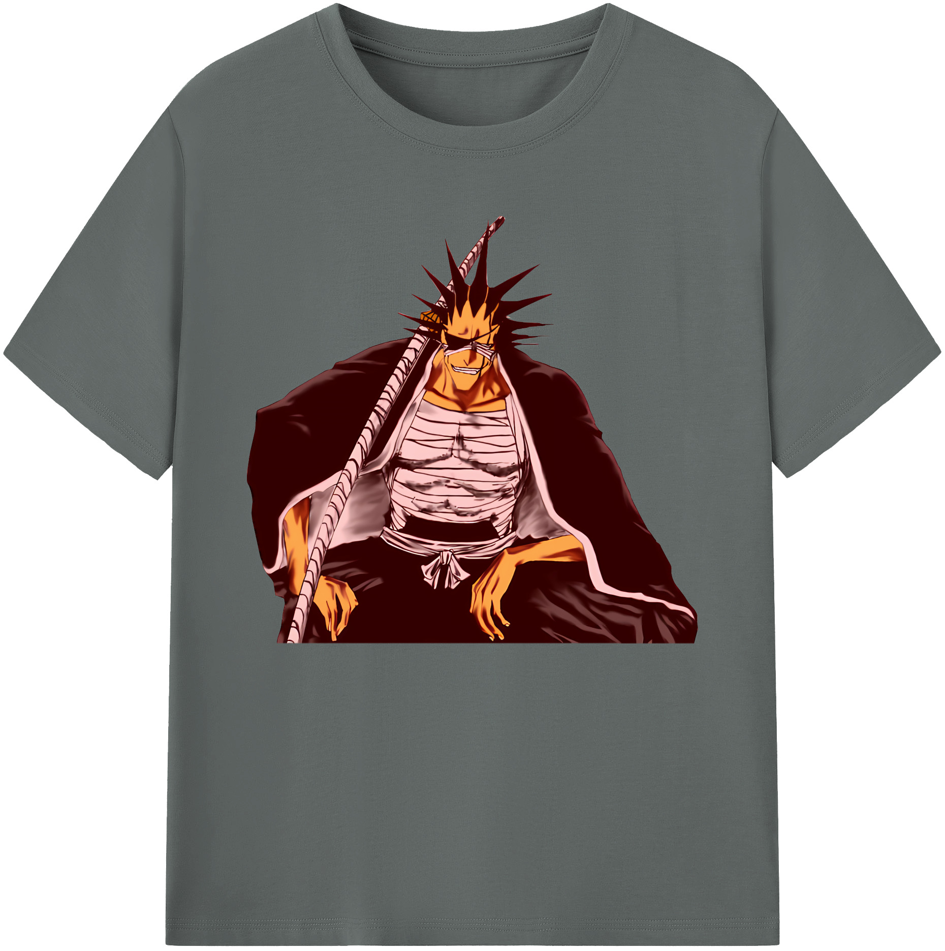 （画像用） ブリーチ ざらき けんぱち BLEACH Zaraki Kenpachi 綿100％ メンズ半袖Tシャツ｜肌触りやわらか＆通気性